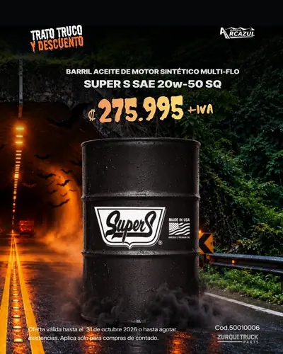 Barril de aceite de motor sintético Multi-Flo Super S SAE 20w-50 SQ