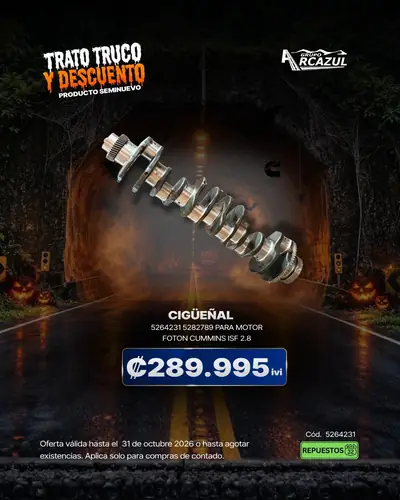 Cigüeñal para motor Foton Cummins ISF 2.8 seminuevo