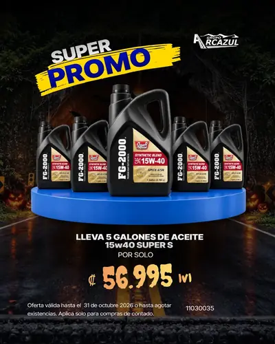 Súper promo: 5 galones de aceite 15w40 Super S
