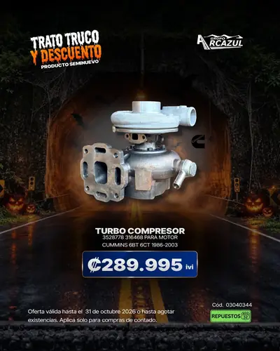 Turbo compresor para motor Cummins 6BT y 6CT 1986-2003, seminuevo