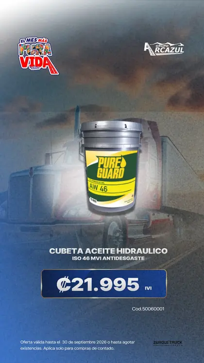 Cubeta de aceite hidráulico Pure Guard ISO 46 MVI antidesgaste