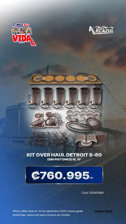Kit over haul Detroit S-60 sin pistones, III y IV