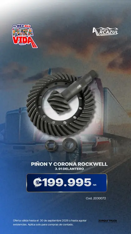 Piñón y corona Rockwell 3.91 delantero